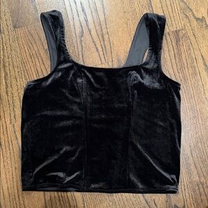Old Navy Black Velvet Crop Top